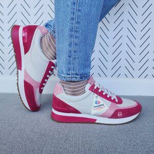 ⭐Michael Kors Andi Trainer Women Casual Comfy Shoes Sz 7.5 Sneakers Pink Suede⭐